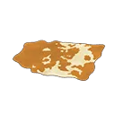 light-brown cow-print rug