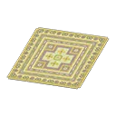 yellow kilim-style carpet