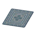 blue kilim-style carpet