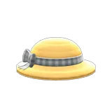 ribboned straw hat