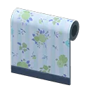 blue flower-print wall