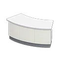 arched reception counter