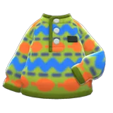 printed fleece sweater