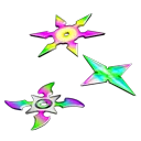 Neon Throwing Stars