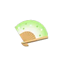grass-green folding fan