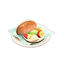 mixed-fruits bagel sandwich