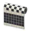 black two-toned tile wall