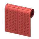 red perforated-board wall