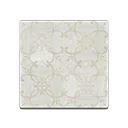 white iron-parquet flooring