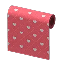 red heart-pattern wall
