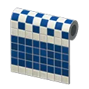 blue two-toned tile wall
