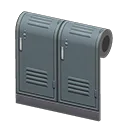 gray locker-room wall