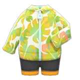 leaf-print wet suit