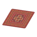 red kilim-style carpet