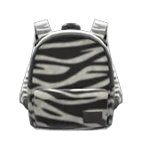 zebra-print backpack