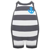 horizontal-striped wet suit