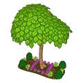 Flourishing Tree and Flower Bed