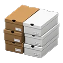 stacked shoeboxes