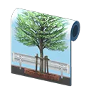 tree-lined wall