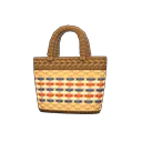 striped basket bag