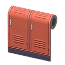 red locker-room wall