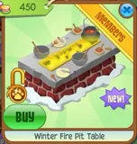 Winter Fire Pit Table