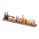 wall shelf with bottles