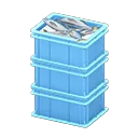 stacked fish containers