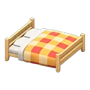 wooden double bed