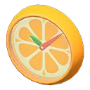 orange wall-mounted clock