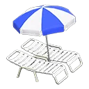 beach chairs with parasol