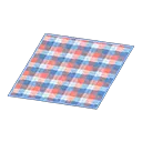 red-and-blue checked rug