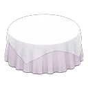 large covered round table