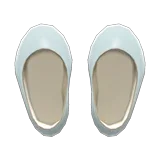 vinyl round-toed pumps