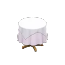 small covered round table