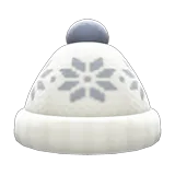 snowy knit cap