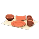 unglazed dish set