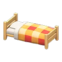 wooden simple bed
