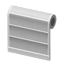 white-shelving wall