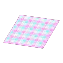 peach checked rug