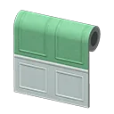 green molded-panel wall