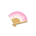 peachy-pink folding fan